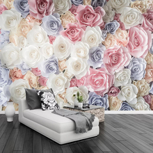 Personalizado 3D Wallpaper Pastoral Floral Mural Subiu Flores Sala de estar Quarto Casa Decoração Da Parede Auto-adesivo À Prova D' Água 2024 - compre barato