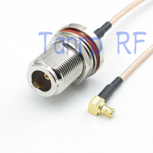 10pcs 6in N female nut bulkhead to MCX male right angle RF adapter connector 15CM Pigtail coaxial jumper cable RG316 extension 2024 - buy cheap