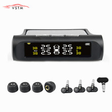 TPMS Car Tyre Pressure Monitoring System With 4 Sensor Solar Power Digital LCD Display Auto Security Alarm Systems Tyre Pressure 2024 - buy cheap