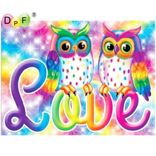 DPF DIY Magic Cube Cross Stitch art craft love colorful owls Diamond Embroidery 5D full Round Diamond Painting Mosaic Decor 2024 - buy cheap