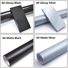 50*100cm 4D Glossy Black Matte Silver Carbon Fiber Car Styling Stickers PVC Interior Vinyl Wrap Film for Laptop Mobile Phone 2024 - buy cheap