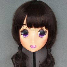 (Caomei-02)Female Sweet Girl Resin Half Head Kigurumi Mask With Cosplay Anime Role Cartoon Character Lolita Mask Crossdress Doll 2024 - buy cheap