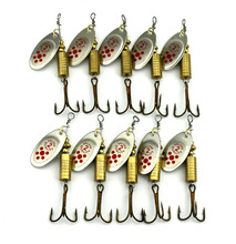 50PCS  hard metal sequin spinner spoon fishing lures 7.3g 6.7cm 4#Japan hooks wobble bass fishing tackles pesca fishing baits 2024 - buy cheap