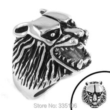 Free shipping! Cool Wolf Ring Stainless Steel Jewelry Gothic Skull Biker Ring SWR0189 2024 - buy cheap