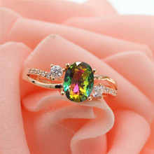 Женское Обручальное кольцо с австрийским кристаллом, розовое золото 5 карат/3 карата, C005 2024 - купить недорого