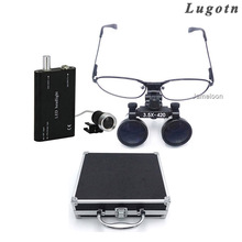 Metal Box 3.5 Times Enlarge Removable Nearsighted Magnifying Glasses Medical Lens LED Head Lamp Surgical Dental Magnifier Loupe 2024 - купить недорого