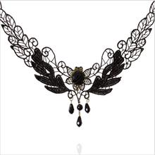 Women Necklace Statement Flower Necklaces & Pendants Gothic Black Necklace For Women Jewelry  Gothic Pendant Vintage Jewelry 2024 - buy cheap