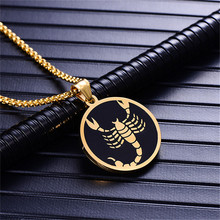 Zodiac Men's Necklace Male Gold Color Stainless Steel 12 Constellations Sign Pendant & Chains For Men/Women Jewelry 2024 - buy cheap