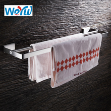 WEYUU-toallero doble de acero inoxidable 304, accesorio de baño, montado en la pared, cuadrado, estante del chasis, níquel cepillado 2024 - compra barato