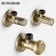 Free Shipping antique brass Triangle valve bathroom accessory 1/2*1/2 brass angle valves JF-840F 2024 - buy cheap