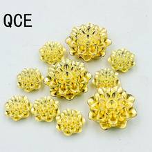 New 12mm,20mm Color Gold Resin ABS Imitation Pearls Flower Designed Flat Back Cabochon Pearls For DIY Decoration 2024 - buy cheap