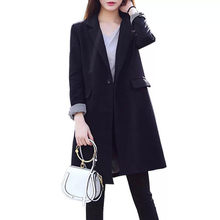 Black Women Blazer 5XL Plus Size Long Sleeve Fashion Casual Long Blazer Office Lady Korean Suit Jacket Single Buckle Coat f387 2024 - buy cheap