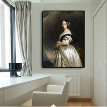 Retrato de la joven reina Victoria, pintura al óleo sobre lienzo, carteles e impresiones, imagen artística de pared escandinava para sala de estar 2024 - compra barato