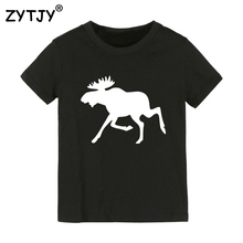 Moose Running Print Kids tshirt Boy Girl t shirt For Children Toddler Clothes Funny Top Tees Drop Ship Y-79 2024 - buy cheap