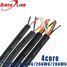 Free shipping 22AWG 24AWG 26AWG 28AWG Tinned Copper RVV Wire 4 Core 5M/10M Control Cable Signal wire Home Improvement Wire 2024 - buy cheap
