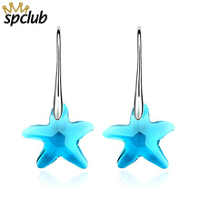 New Crystals from Swarovski White Gold Romantic starfish stars Long Dangle Earrings Women Wedding Earring Jewelry Accessories 2024 - buy cheap