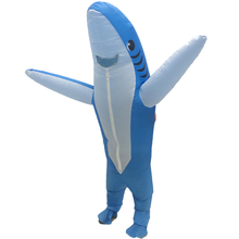 Disfraz de tiburón inflable para adultos, disfraz de mascota hinchable para Halloween, para hombres y mujeres 2024 - compra barato
