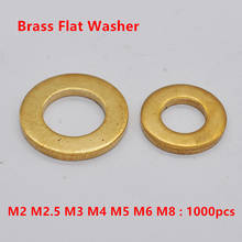 1000pcs DIN125 ISO7089 M2 M2.5 M3 M4 M5 M6 M8 Meson Pad Copper Sheet Metal Collar Brass Flat Washer,  brass Plain gasket Ring 2024 - buy cheap