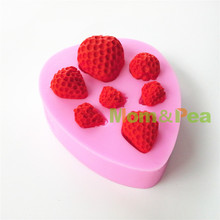 Mom&Pea 0690 Free Shipping Strawberry Shaped Silicone Mold Cake Decoration Fondant Cake 3D Mold 2024 - buy cheap