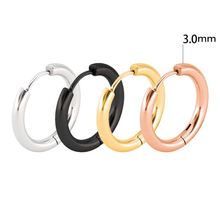 2 pieces 3.0mm Thicker Rose Gold 316L Stainless Steel Round Hoop Earrings Rose Gold Small Circle Jewelry Women 2024 - buy cheap