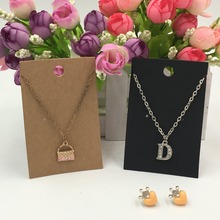 100Pcs Kraft Necklace&Earring Cards Display Cards Jewelry Stud/Drop Earring Package Cards 8.4*5.5cm 2024 - buy cheap
