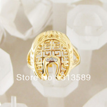 Foromance/nuevo anillo de latón relleno de superposición GP de oro amarillo de herradura SZ 6 a 9/Gran REGALO/ 2024 - compra barato