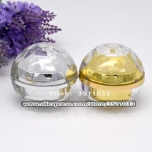 Botella acrílica en forma de bola para cosméticos, contenedor vacío de crema, color dorado y plateado, 15g, 30g, 10 Uds. 2024 - compra barato