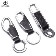 Royalbeier Classic Men Keychain Male Car Keyring PU Leather Key Chain Man's Waist/Strap Metal Auto Key Holder Gift For Men 2024 - buy cheap