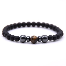 KANGKANG Couple jewelry 6mm Matte Black Stone beads Bracelets For Men&Women charming Jewelry Bijoux de couple 2024 - buy cheap