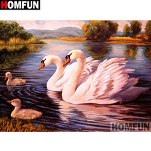 HOMFUN-pintura de diamante 5D DIY "ganso Animal", cuadrados o redondos de imitación bordado de diamantes, estilo punto de cruz 5D, decoración del hogar, A17012 2024 - compra barato