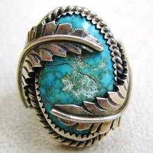 Ретро широкий лист кольцо Бохо Bague античное серебряное кольцо с зеленым камнем листья смолы кольца для женщин модные ювелирные изделия 2024 - купить недорого