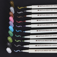 Canetas marcador de arte metálica manga, 10 cores, caligrafia, grafite, desenho, material de escritório 2024 - compre barato