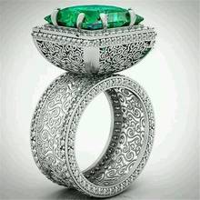 Большое кольцо с зеленым камнем для женщин, роскошное ювелирное изделие, CZ квадратное свадебное кольцо, обручальное Подарочное кольцо для мужчин Bijoux Femme Lades Anel O5X873 2024 - купить недорого