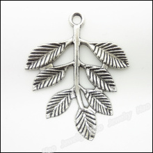 60pcs Vintage Charms Leaf Pendant Tibetan silver Zinc Alloy Fit Bracelet Necklace DIY Metal Jewelry Findings 2024 - buy cheap