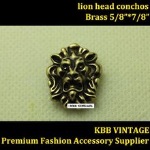 Wholesale 50pc Small Lion-Head Conchos Screwback Conchos Leathercraft Antique-Bronze 2024 - buy cheap