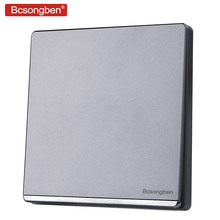 Настенный выключатель Bcsongben, Стандартный, серебристо-серый, в скандинавском стиле, 1 банда, двусторонний, AC 110-250 В 2024 - купить недорого