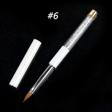 BQAN 1 шт. #6 Kolinsky соболиная акриловая кисть для дизайна ногтей кристальная ручка УФ-гель Кисть-ручка для резьбы жидкая пудра для самостоятельного рисования ногтей 2024 - купить недорого
