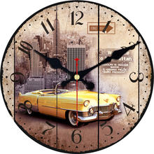 Chic Car Wall Clocks,Vintage Wall Clock,Silent Wall Art Large Wall Clock, Wall Watch For Home Decor Study, No Ticking Sound 2024 - buy cheap