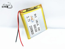 Litro de energia da bateria 3.7 V 2500 mAh li-po bateria de polímero de lítio 606168 navigator MP3 GPS universal bateria recarregável 2024 - compre barato