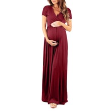 Платья для беременных, Одежда для беременных, платье для беременных с треугольным вырезом и коротким рукавом, платье для беременных, женский сарафан 2024 - купить недорого
