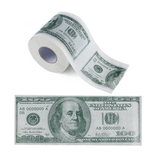 Туалетная бумага с принтом сто долларов США, новинка, забавные салфетки в долларах США, рулонный кляп для денег TP, подарок 2024 - купить недорого