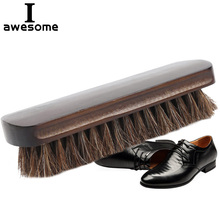 Real Horse Hair Shoe Brush Polish Natural Horsehair Leather Soft Polishing Tool Bootpolish Cleaning Brush For Suede Nubuck Boot 2024 - buy cheap