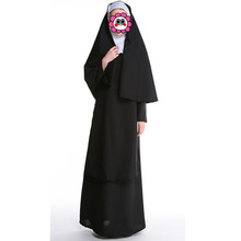 Disfraz de monja Sexy para mujer adulta, vestido de Cosplay con capucha negra para disfraz para carnaval o Halloween 2024 - compra barato