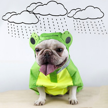 Forma de sapo bulldog francês impermeável capa de chuva pet roupas para cães pequenos roupas pug traje reflexivo tira rainsuit 2024 - compre barato
