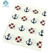 50cm*160cm Simple Chic Anchor Lifebuoy printed 100% Cotton Fabric For Home decoration Sewing Cushions Bedding Textile 2024 - buy cheap