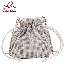 Luxury full of Diamonds Mini Chain Bucket Bag Party Purse Shoulder Bag Handbag Women's Crossbody Mini Messenger Bag Clutch Bag 2024 - buy cheap