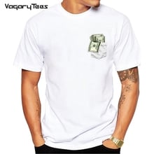 Мужская футболка с коротким рукавом Dollar, забавная футболка с карманом для денег США, модная мужская одежда, новые хипстерские топы, 2019 2024 - купить недорого
