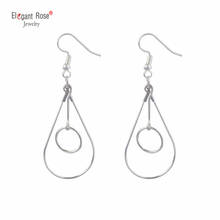 2018 New Pendientes Mujer Moda Simple Gold Silver Hook Hanging Oval Rhinestone Long Drop Earring For Women Fashion Accessories 2024 - buy cheap