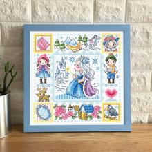 14/16/18/27/28 Counted Cross Stitch Kit The Snow Queen Princess Winter Fairy Tale Fairytale Fairyland Wonderland SO 2024 - compre barato