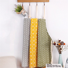 Geometric Yellow Black Plaids Cotton Linen Apron Woman Adult Bibs Home Cooking Baking Cleaning Aprons Kitchen Accessory 46096 2024 - buy cheap